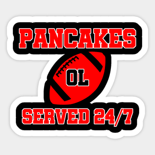 O-Line Pancakes Served 24/7 American Football Sticker